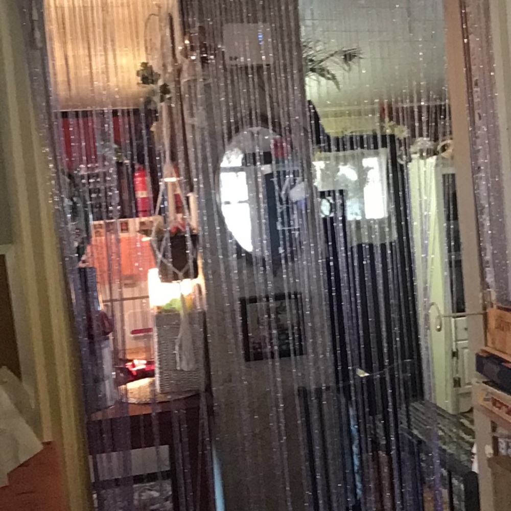 1set of purple string curtains
